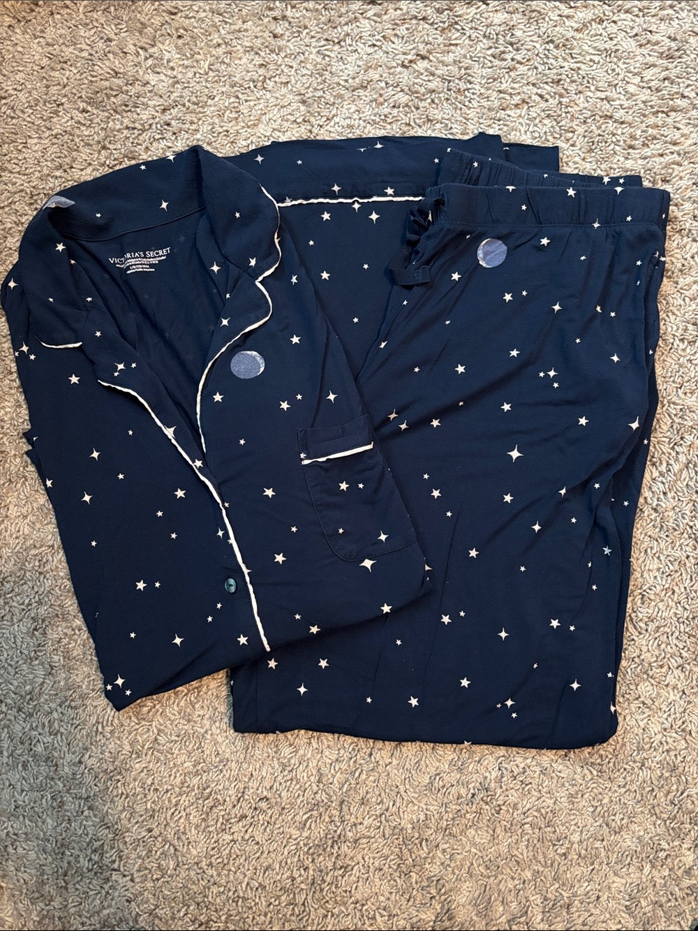 Victoria's Secret Navy Star Print Pajama Set